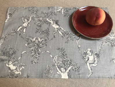 French coated placemats with toile designs